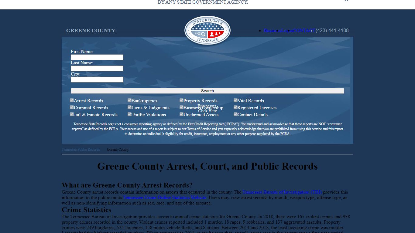 Greene County Arrest, Court, and Public Records